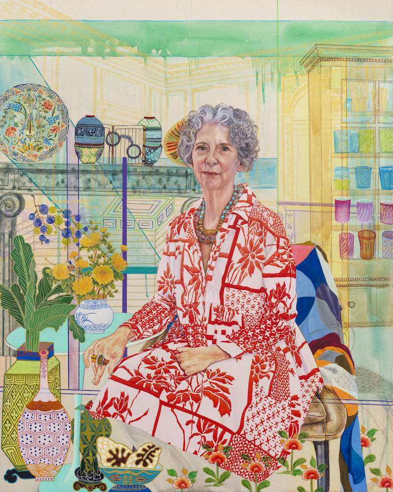 Kira Nam Greene Painting of an older woman sitting in a chair