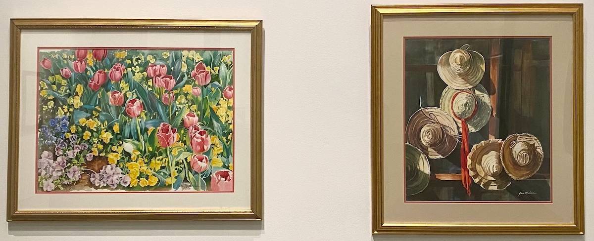 Geri Davis paintings Field of Tulips and Bahama Hats